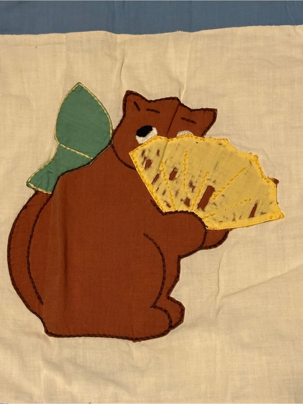 Vintage Quilt Tied Baby Child Animal Appliqué Alphabet Embroidery
